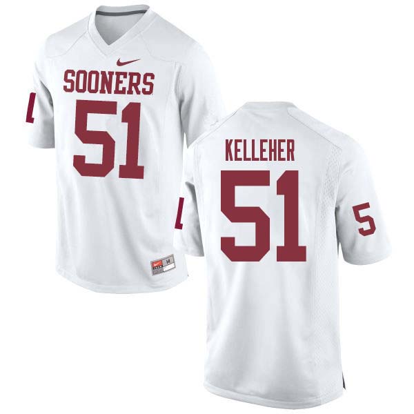 Men #51 Kasey Kelleher Oklahoma Sooners College Football Jerseys Sale-White - Click Image to Close